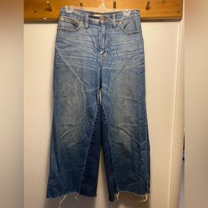 Madewell Women’s Wide Leg Crop Two-Toned Denim Jean